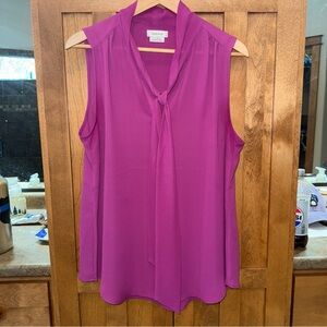 Van Heusen Magenta Sleeveless Women's Blouse